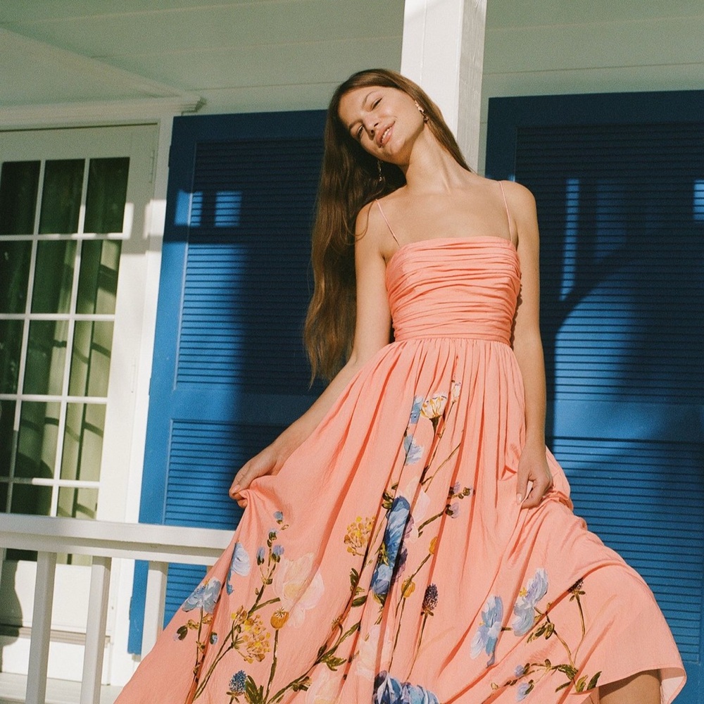 Anthropologie Lorelai Ruched Midi Dress EUC - LP